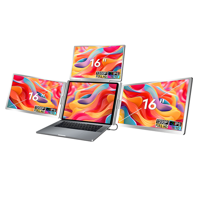 16-Inch Portable Monitor Quad Screen Extender for Laptop Must-Have for Programmers to Boost Coding Efficiency