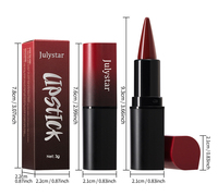 Livraison Gratuite Julystar Rouge à Lèvres Mat Scintillant 3g Texture Velours Imperméable Longue Tenue Facile à Appliquer