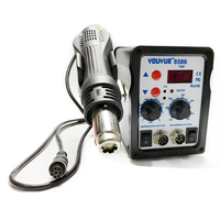 Station de soudage numérique ESD 2-en-1 8586, kit de pistolet à air chaud pour retravailler les composants SMD, outils de réparation de soudage avec fer à souder 220V/110V