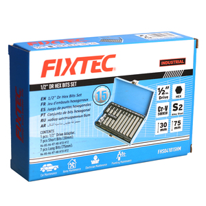 Juego de Llaves Allen FIXTEC de 15 Piezas, con Caja Metálica, Punta Hexagonal de 1/2'', FHS041015HM - Product Image 6
