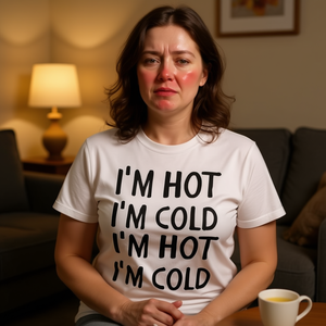 Camiseta divertida para mujeres con lafrío y calores: 'Estoy caliente, estoy fría' – Alivio y apoyo para la menopausia - Product Image 3