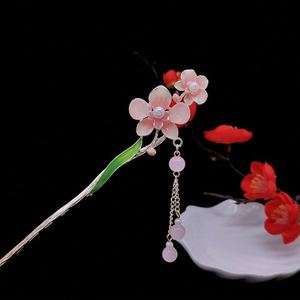 Horquillas de metal con borlas de flores de esmalte de perlas chinas, pasadores de pelo vintage para novias, accesorios para el cabello, horquillas largas con borlas de mariposa - Product Image 5