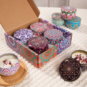 Ensemble de bougies parfumées artisanales à fleurs séchées pour hôtel, en boîte cadeau, vente chaude - Product Image 3