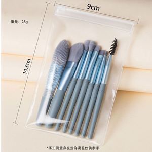 Ensemble complet de 8 pinceaux à paupières horizontaux haut de gamme, poils doux, pour surligneur, contouring et correction, utilisables avec un pinceau de rasage - Product Image 3