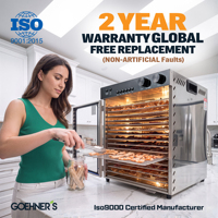Commerciële voedseldroger 1100W dubbele ventilator 30-90°C temperatuurregeling 0-48 uur timer 15 bakken SUS304 voedselveilig voor vlees jerky voedseldehydrator