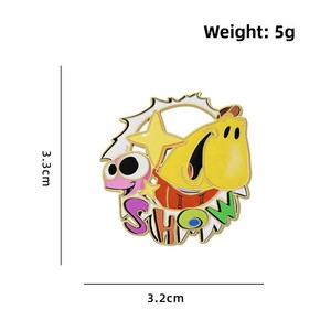 Pin de solapa esmaltado de recuerdo, colorido, de dibujos animados, con diseño de personaje Kawaii sonriente, de los amigos <span class=keywords><strong>Alan</strong></span> y Glep, para fans - Product Image 6