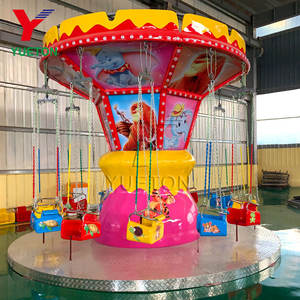 Cheap Price Funfair Attraction Manege 12 Seats Carnival Rides Kids Swing Carousel Mini Flying Chair For Children Playground - Product Image 3