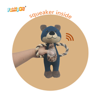 Famipet Fabricant, Vente en gros personnalisée, Nouveau design à thème animaux en denim, Jouet pour animaux de compagnie en peluche douce, froissée et couineuse, Ensemble de jouets pour chiens