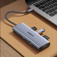 Station d'accueil USB-C Ugreen CM498 15600 9-en-1, sortie 100W PD, port USB 3.0, lecteur de carte TF pour ordinateur portable Type-C Macbook