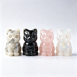 Figurine de chat en cristal de quartz naturel, pierre de guérison polie, sculpture énergétique positive, porte-bonheur, décoration intérieure, cadeau de collection - Product Image 6