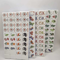 Jeu de Mahjong américain en acrylique, tuiles colorées à quatre couches, jeu de loisirs portable, vente en gros