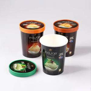 Tùy chỉnh in đông lạnh món tráng miệng bao bì thực phẩm container an toàn Lớp giấy kem bồn tắm với lỗ thông hơi nắp phẳng cho đưa ra sử dụng - Product Image 3