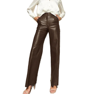 Pantalon en similicuir pour femme, taille haute, coupe slim, extensible, style skinny, décontracté, streetwear - Product Image 1