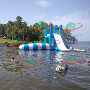 Tour de saut flottante gonflable, <span class=keywords><strong>jeu</strong></span> de parc aquatique, tour <span class=keywords><strong>d</strong></span>'<span class=keywords><strong>action</strong></span> flottante gonflable avec glissière et jet <span class=keywords><strong>d</strong></span>'<span class=keywords><strong>eau</strong></span> - Product Image 3