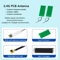 Antenne WiFi intégrée 2,4 GHz 6dBi à gain élevé, polarisation linéaire, 50 Ohm, VSWR 1,5 max, adhésive, connecteur IPEX, câble OEM