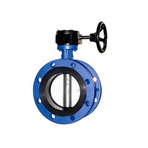 Factory Supply DN200 PN16 Ductile <b>Cast</b> Iron DI <b>Hand</b> Operated Double Flanged Butterfly Valve Free Shipping - Product Image 1