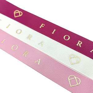 Cinta de Grosgrain Ecológica con Estampado Dorado en Caliente, Impresión Personalizada, Rollo de Cintas Impresas con LOGO - Product Image 6