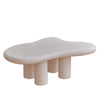 Table basse en bois nuage de couleur crème européenne, simple, moderne, petite, irrégulière, meubles de salon