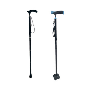 Canne télescopique en alliage d'aluminium avec poignée courbée, bâton de marche réglable et portable pour personnes âgées, randonnée, trekking, caoutchouc antidérapant - Product Image 5