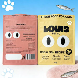 Custom Three Side <b>Seal</b> Mini Pouches - Pet Food Mylar <b>Bags</b> with Zipper for Cat Treats Packaging - Product Image 3