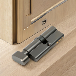 YG High Quality 70mm <strong>Black</strong> Nickel <strong>Knob</strong> Lock Cylinder Aluminum Cover Brass Core for PVC Wood Aluminium <strong>Doors</strong> Apartments - Product Image 4