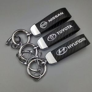 Premium Carbon Fiber Keychain with Silver Metal Hardware Luxury Car Accessory Gift Box High End <b>Present</b> Automotive - Product Image 4