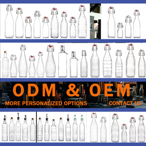 550ml naranja mandarina limón patrón en relieve texturizado Flip EZ Top Latch Super Flint botella de bebida de vidrio Jiangsu al por mayor - Product Image 4