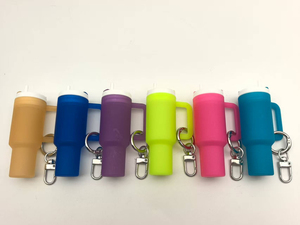 QYS RTS US Stock Mini Tumbler Keychain Colorful Cup Key Ring Chapstick Holder Handbag Charm - Product Image 5