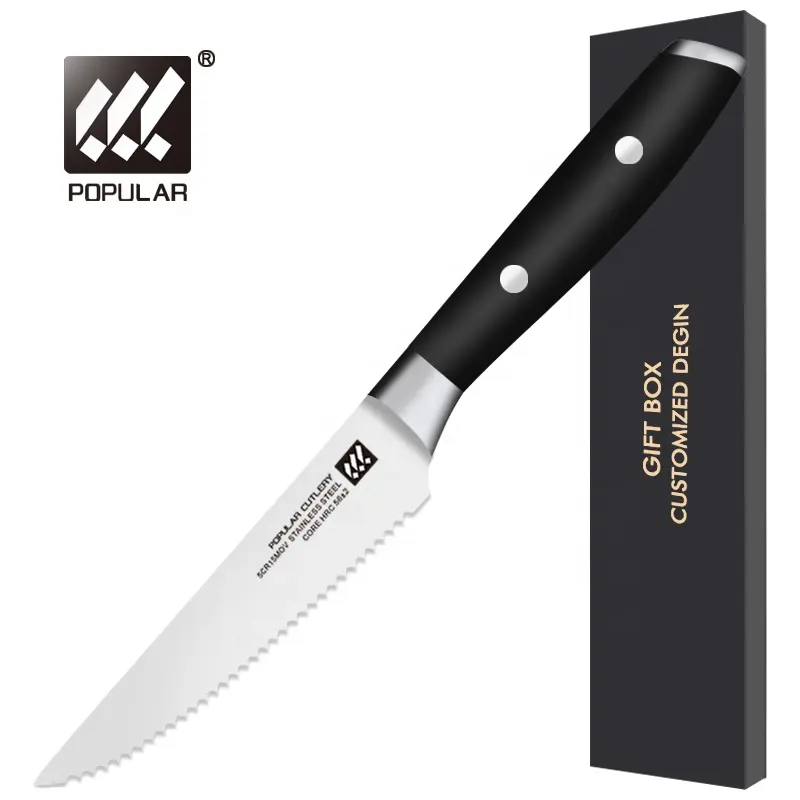 Classical Serrated Edge Handle Ultra Sharp 5 inch High Carbon German Steel Steak Knife