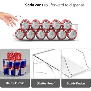 Sorbus Set 2 Skinny Soda può Organizer frigorifero lattina Dispenser per frigo dispensa cucina organizzazione armadio accessori