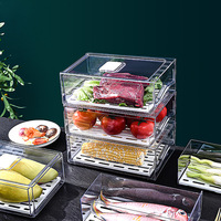 Tiroir de tri des aliments de cuisine en PET transparent, organisateur de bac de réfrigérateur, boîte de rangement pour réfrigérateur