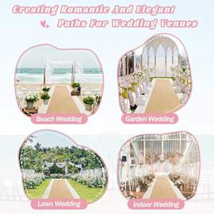 พรมปูทางเดินสำหรับงานแต่งงานผ้าทอธรรมชาติสำหรับงานแต่งงานกลางแจ้งสำหรับงานแต่งงานงานแต่งงานงานกลางแจ้งปอกระเจาด้วยลูกไม้ปอกระเจา - Product Image 6