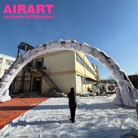 Arche gonflable géante personnalisée à motif gris, portail d'entrée gonflable pour la décoration d'événements sportifs, de courses et de parcs de jeux