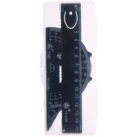 YS6209 Metall lineal A # weiß B # schwarz Metall Student Metall Lineal gerades Lineal Dreieck Winkelmesser vier Sätze