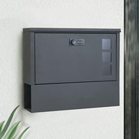 Boîte aux lettres murale en fer noir Offres Spéciales Boîte aux lettres en métal étanche avec serrure à combinaison et porte-journaux