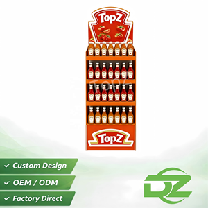 Индивидуальная 4-ярусная напольная витрина из ПВХ для соусов для барбекю, джемов, кетчупов, пива, приправ, напитков для розничной торговли и супермаркетов - Product Image 2