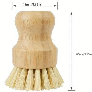 Eco Friendly Bamboo Palm Sisal Bristles Round <strong>Mini</strong> Scrub <strong>Brush</strong> Pot <strong>Brush</strong> Mushroom <strong>Brush</strong> - Product Image 4