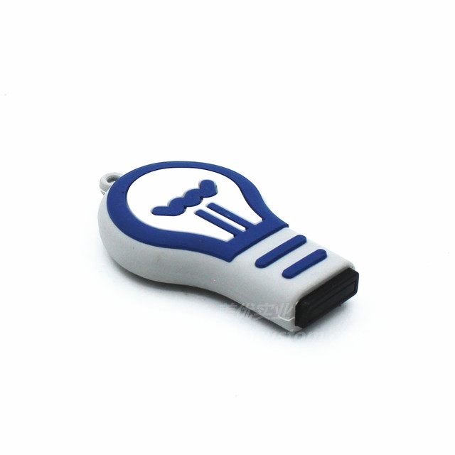 Customised 3D Cartoon Silicone Rubber Bulb Shape USB Flash Drive New USB 2.0 Fashion Novelty Stylish Cover in Stock