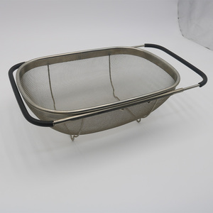 Yüksek kaliteli genişletilebilir paslanmaz çelik kevgir Over-the-Sink Oval ince örgü süzgeç sepet - Product Image 4