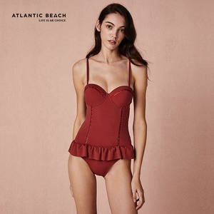 Atlantic Beach OEM / ODM <span class=keywords><strong>Lotus</strong></span> feuille jupe Type rétro femmes maillot de bain une pièce femme Sexy maillots de bain - Product Image 2