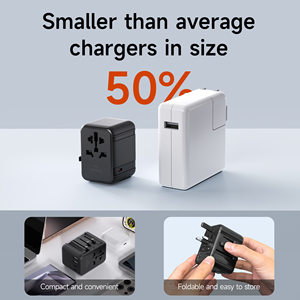 Mini Adaptador de Corriente Universal Multienclume, <span class=keywords><strong>Cargador</strong></span> de Pared de Viaje Seguro con Carga Rápida PD GaN de 35W, Enchufe Integrado con Interruptor para EE. UU., UE, AU, RU, TH - Product Image 5