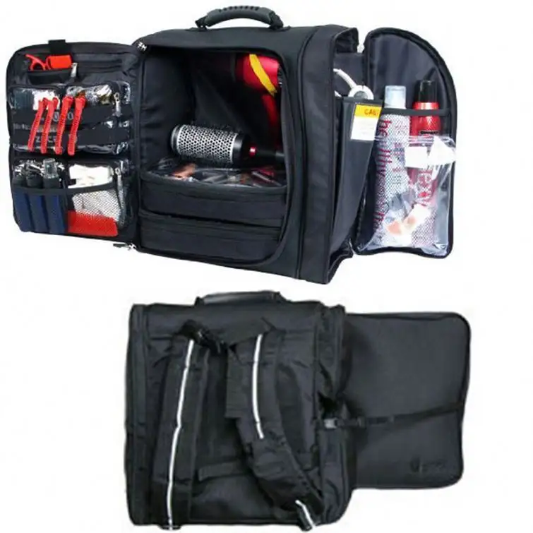 Большой профессиональный рюкзак для парикмахера визажиста с универсальными сумками и прозрачными карманами-органайзером