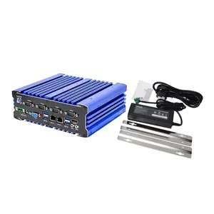 Dual Lan Linux Industrial Mini Pc Fanless Computer 4 Serial Ports For Industry Controlling System