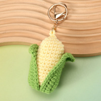 Breien, haken, brei-expressie, fruit, avocado, groente, kool, maïs, lente-ui, wortel, chilipeper, haak-sleutelhanger, handgemaakt