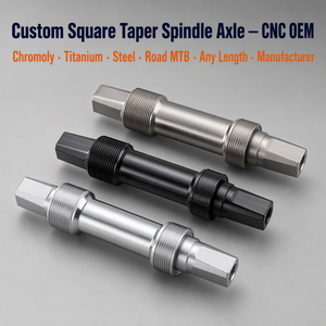 <span class=keywords><strong>Eje</strong></span> de Pedalier Cuadrado Personalizado CNC para Bicicleta, de Cromoly, Titanio y Acero, para Carretera y MTB, Fabricante OEM - Product Image 1