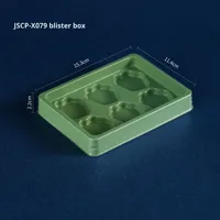 X079 Gâteau aux haricots verts et pâtisserie Qingtuan en forme de patte de chat de dessin animé, qualité alimentaire, boîte blister de 6 pièces sur fond vert