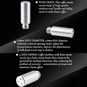 Boquilla de vapor para máquina de café de acero inoxidable Y221005 3H, piezas compatibles con Gaggia - Product Image 2