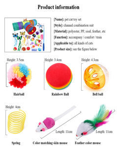 Promotionele Cadeaus Regenboog Katten <span class=keywords><strong>Tunnel</strong></span> Drie Gaten Kanaal Bulk Katten Speelgoed Set 22 Stuks per Set - Product Image 2