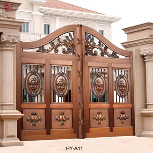 Bronze cor venda quente modelo elegante cobre driveway portão