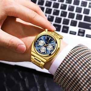 นาฬิกาควอตซ์ของผู้ชาย<span class=keywords><strong>897</strong></span> poedagar นาฬิกาข้อมือแฟชั่นชายปฏิทินวันที่วันที่สแตนเลสเรืองแสงนาฬิกาหรูสำหรับผู้ชาย - Product Image 3